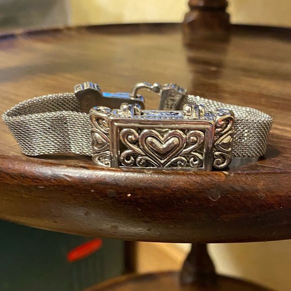 Brighton Jewelry - Brighton like Silver Cupid heart locket mesh link bracelet